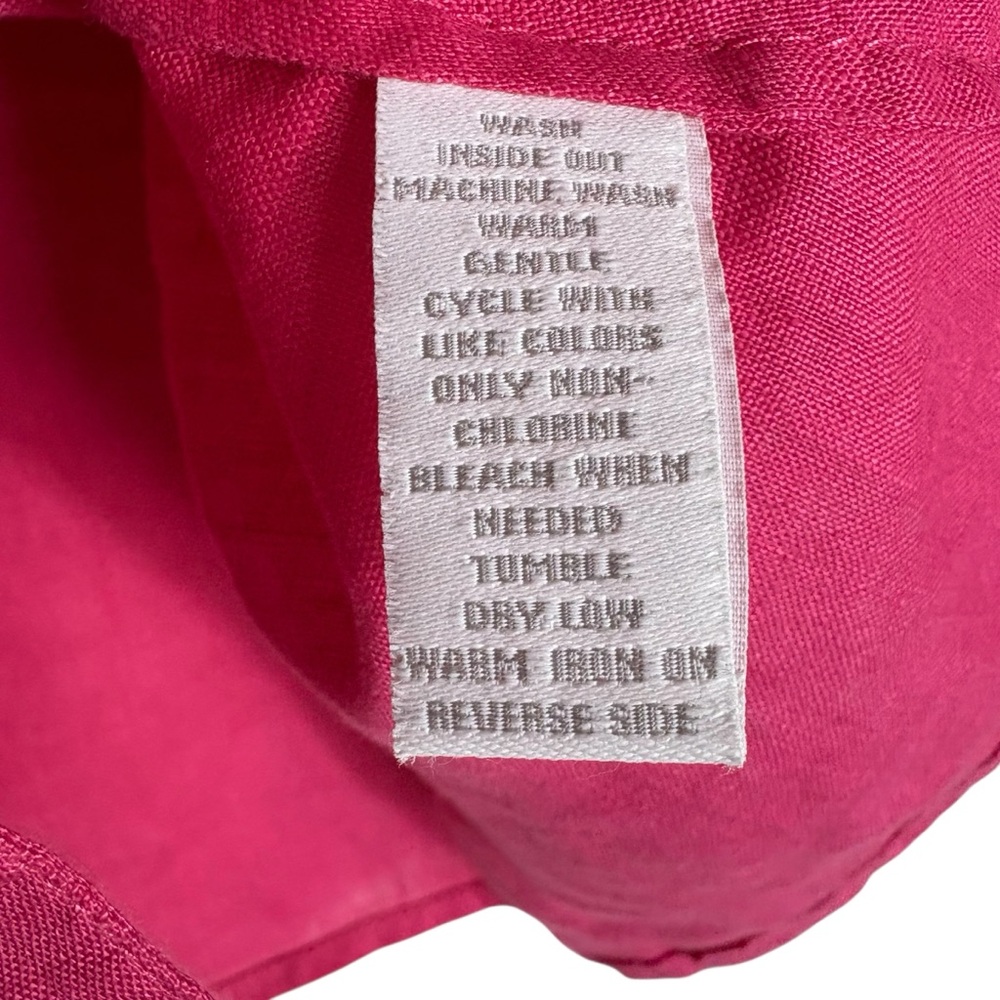 CHARTER CLUB Petites 100% Linen Floral Embroidered Top in Fuchsia Size 12PETITE - Picture 9 of 9